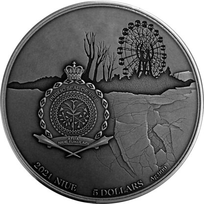 Srebrna moneta 5$ Czarnobyl awers - GoldBroker.pl