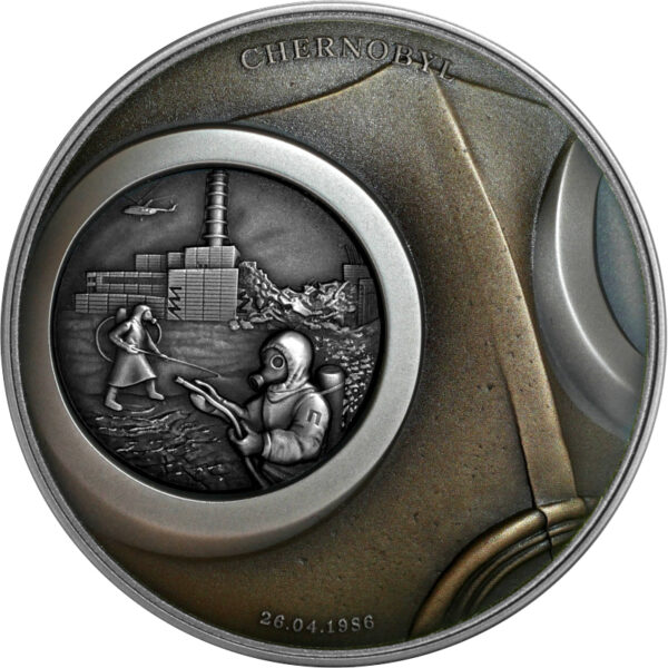 Srebrna moneta 5$ Czarnobyl rewers - GoldBroker.pl