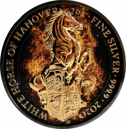 Srebrna moneta 5£ Koń Hanoweru rewers - GoldBroker.pl