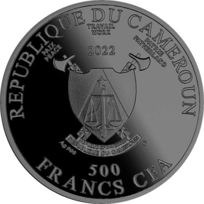 Srebrna moneta 500 CFA Żaba, Seria: Nocni łowcy awers - GoldBroker.pl