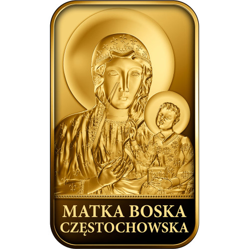 Złota sztabka Matka Boska Częstochowska rewers - GoldBroker.pl