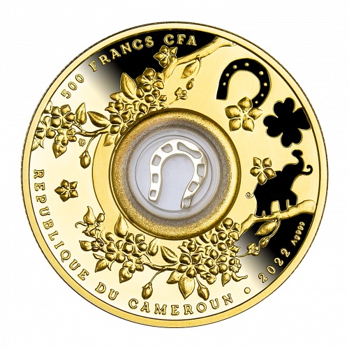Srebrna moneta 500 CFA Podkówka Lucky Seven awers - GoldBroker.pl