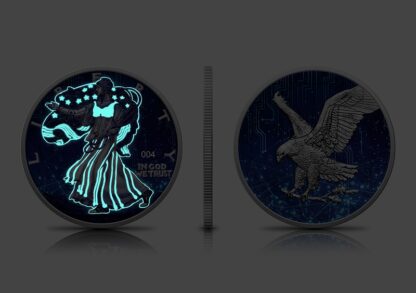 Srebrna moneta 1 oz Amerykański Orzeł, Seria: Artificial Intelligence efekt glow - GoldBroker.pl