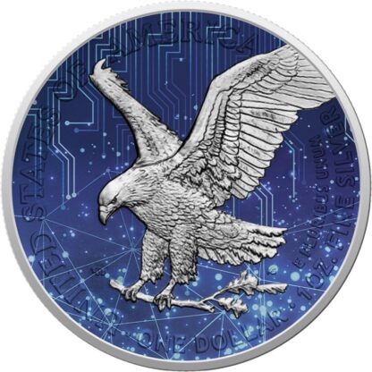 Srebrna moneta 1 oz Amerykański Orzeł, Seria: Artificial Intelligence rewers - GoldBroker.pl