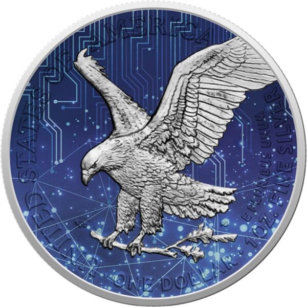 Srebrna moneta 1 oz Amerykański Orzeł, Seria: Artificial Intelligence rewers - GoldBroker.pl