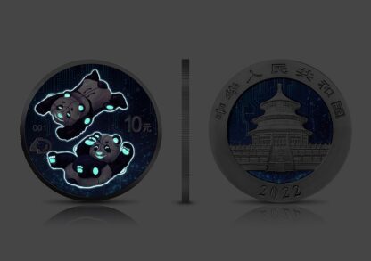 Srebrna moneta 30 g Chińska Panda, Seria: Artificial Intelligence efekt glow - GoldBroker.pl