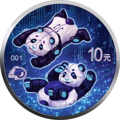 Srebrna moneta 30 g Chińska Panda, Seria: Artificial Intelligence rewers - GoldBrker.pl