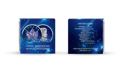 Srebrna moneta 1 oz Kanadyjski Liść Klonowy, Seria: Artificial Intelligence opakowanie - GoldBroker.pl
