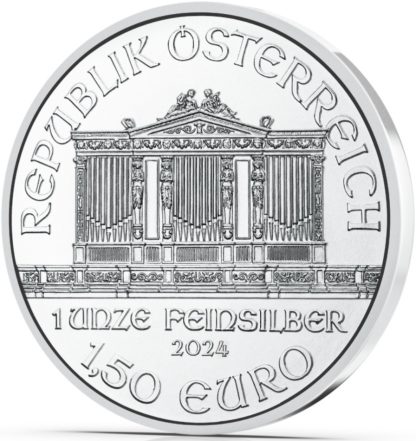 Srebrna moneta bulionowa 1 oz Filharmonicy Wiedeńscy rant