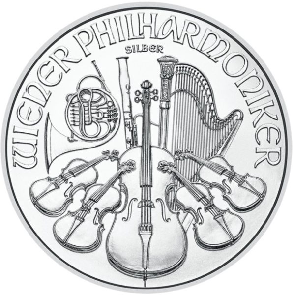 Srebrna moneta bulionowa 1 oz Filharmonicy Wiedeńscy rewers