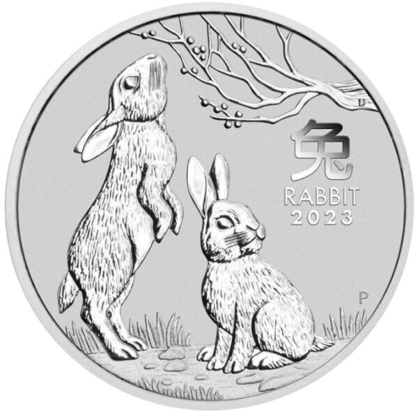 Srebrna moneta bulionowa 1 oz Lunar III Rok królika rewers - GoldBroker.pl