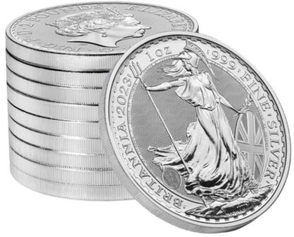 Srebrna moneta 1 uncja Britannia prezentacja - GoldBroker.pl