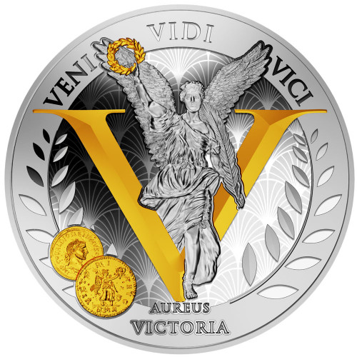 Srebrna moneta 1$ Aureus Victoria rewers