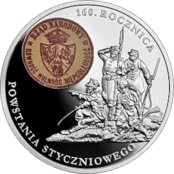 Srebrna moneta NBP 20 zł 160. rocznica Powstania Styczniowego rewers - GoldBroker.pl