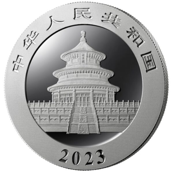 Srebrna moneta bulionowa 30g Chińska Panda 2023 awers - GoldBroker.pl