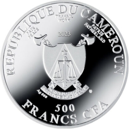 Srebrna moneta 3D 500 CFA Król, Seria: Szachy Wikingów awers