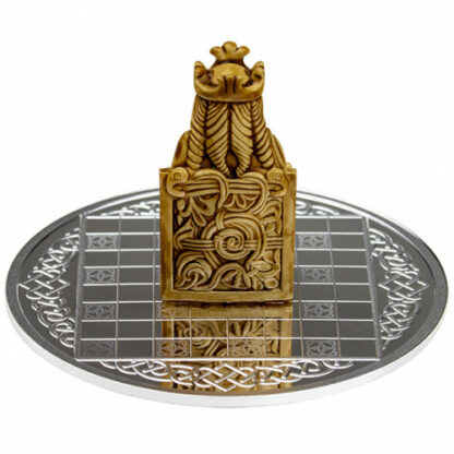 Srebrna moneta 3D 500 CFA Król, Seria: Szachy Wikingów rewers tył