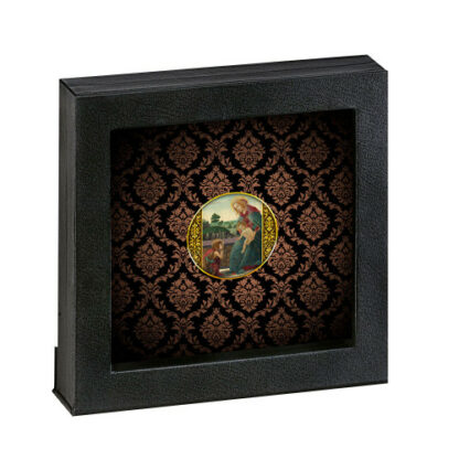Srebrna moneta 500 CFA Madonna z dzieciątkiem ramka