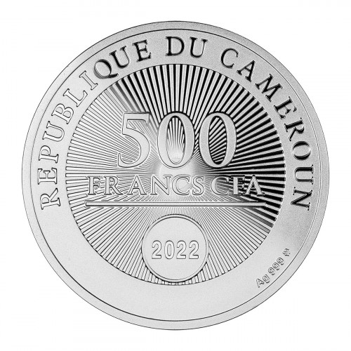 Srebrna moneta 500 CFA Wolność wiodąca lud na barykady awers