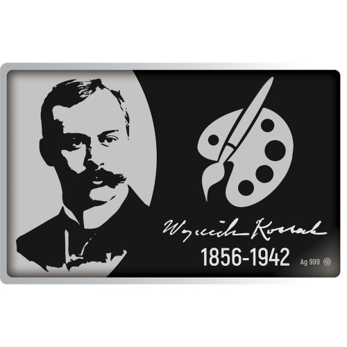 Srebrna  sztabka Wojciech Kossak - Marszałek Józef Piłsudski awers