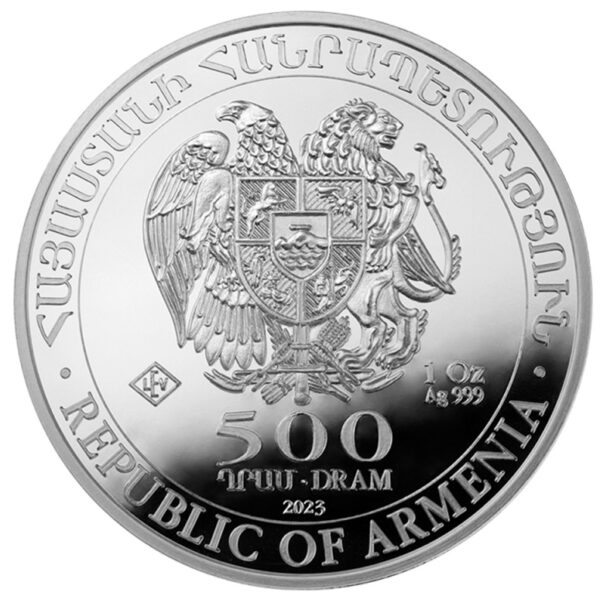 Srebrna moneta bulionowa 1 oz Arka Noego  2023 awers