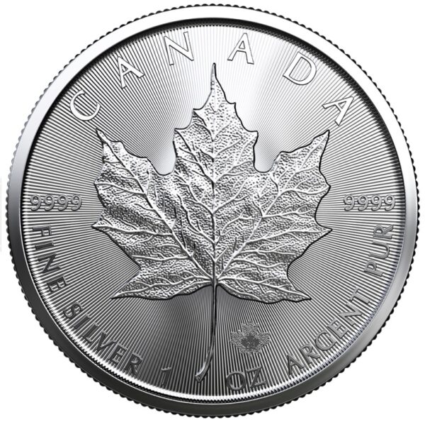 Srebrna moneta bulionowa 1 oz Kanadyjski Liść Klonowy rewers