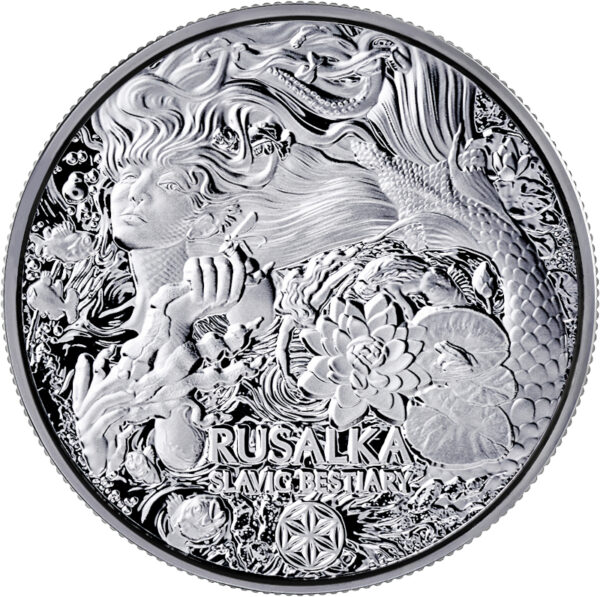 Srebrna moneta 2 oz Rusałka. Seria: Słowiańskie Bestie rewers