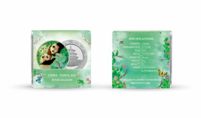 Srebrna moneta 30g Chińska Panda 2023 Four Seasons Spring etui
