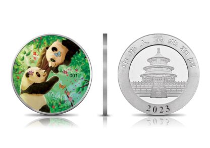 Srebrna moneta 30g Chińska Panda 2023 Four Seasons Spring rant