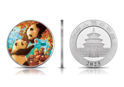 Srebrna moneta 30g Chińska Panda 2023 Four Seasons Autumn  rant