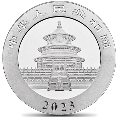 Srebrna moneta 30g Chińska Panda 2023 Four Seasons Winter awers