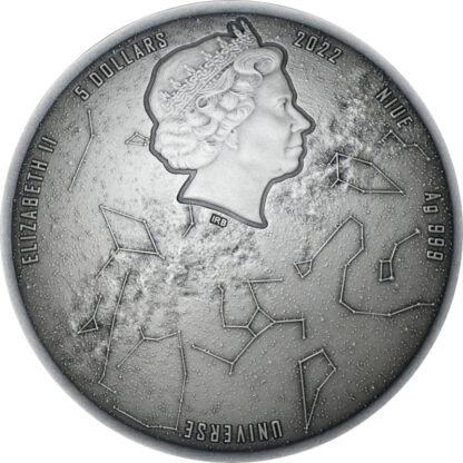Srebrna moneta 5$ Droga Mleczna awers