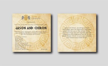 Srebrna moneta 5$ Jazon i Chiron, Seria: Argonauci certyfikat