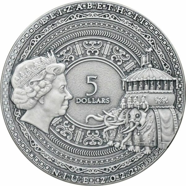 Srebrna moneta 5$ Marco Polo  awers