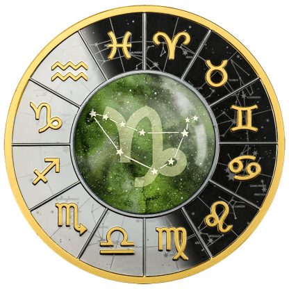 Srebrna moneta 500 CFA Koziorożec, Seria: Znaki zodiaku rewers