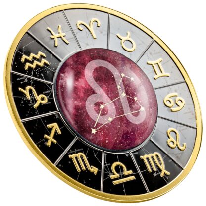 Srebrna moneta 500 CFA Znaki zodiaku Lew rant