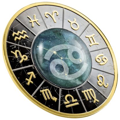 Srebrna moneta 500 CFA Znaki Zodiaku Rak 2023 rant