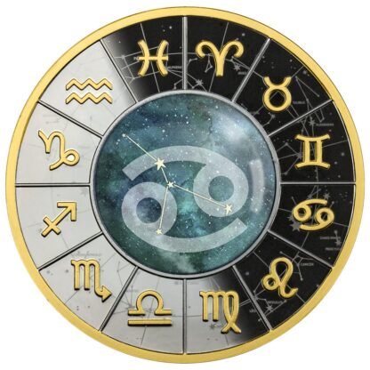Srebrna moneta 500 CFA Znaki Zodiaku Rak 2023 rewers