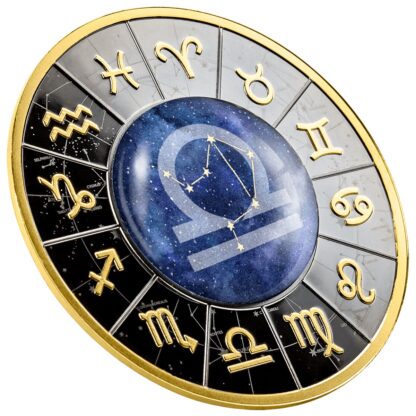 Srebrna moneta 500 CFA Waga, Seria: Znaki zodiaku 2023