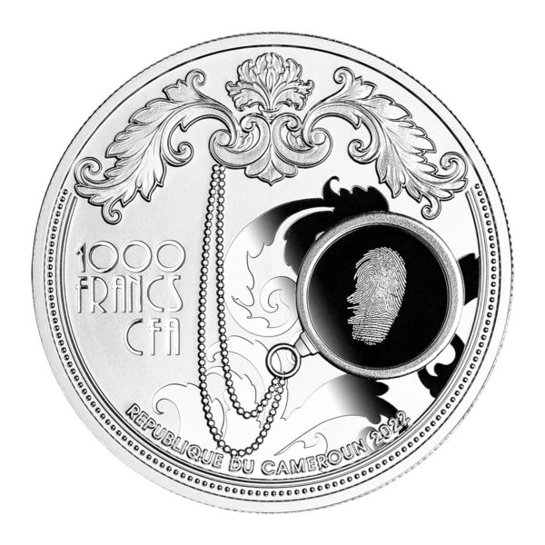 Srebrna moneta 1000 CFA Arsene Lupin awers
