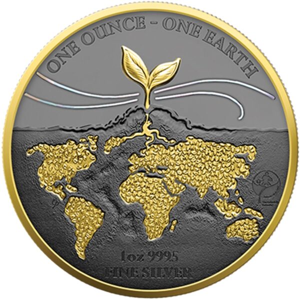 Srebrna moneta 1 oz Fiji One Earth Gold rewers