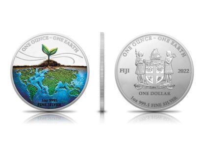 Srebrna moneta 1 oz Fiji One Earth color rant