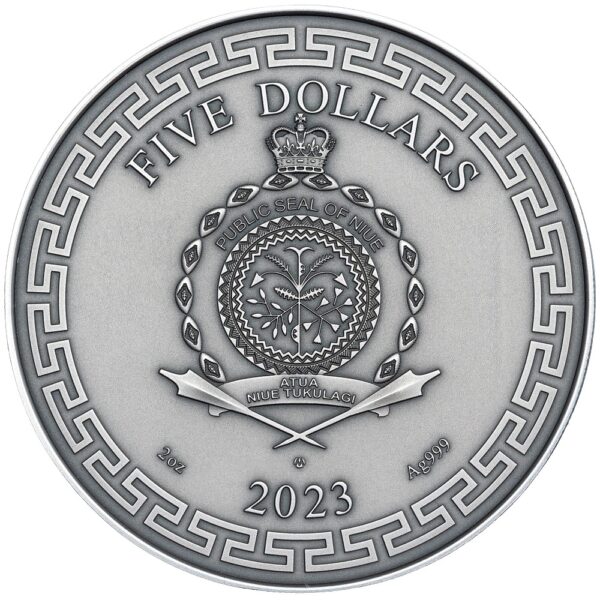 Srebrna moneta 5$ Dragon Art awers