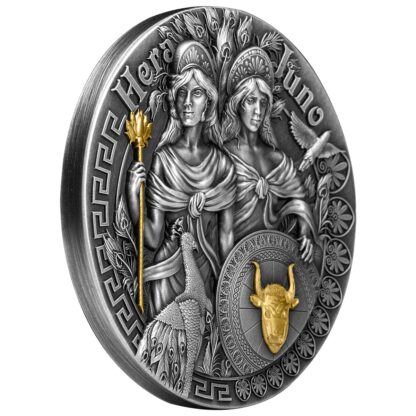 Srebrna moneta 5 $ Hera i Junona rant