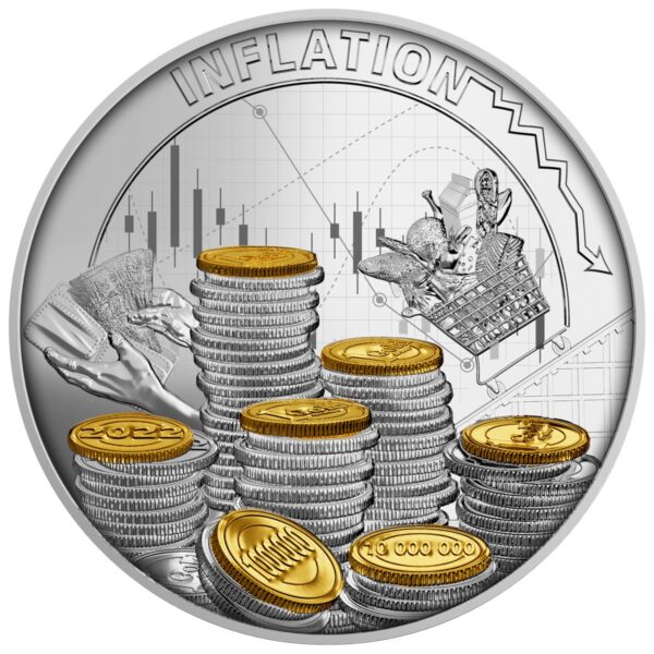 Srebrna moneta 500 CFA Moneta inflacyjna rewers