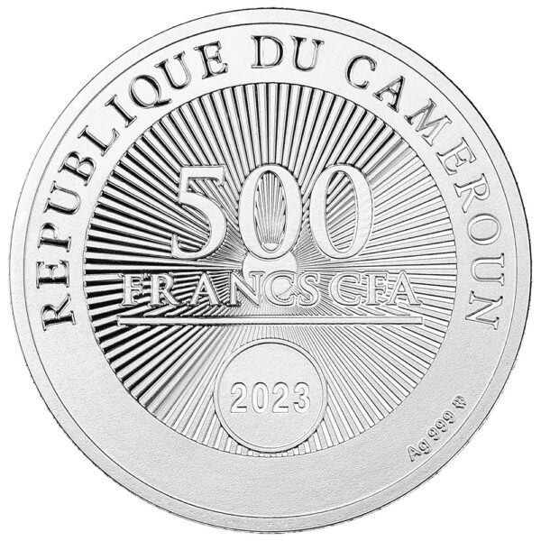 Srebrna moneta 500 CFA Ogród miłości awers