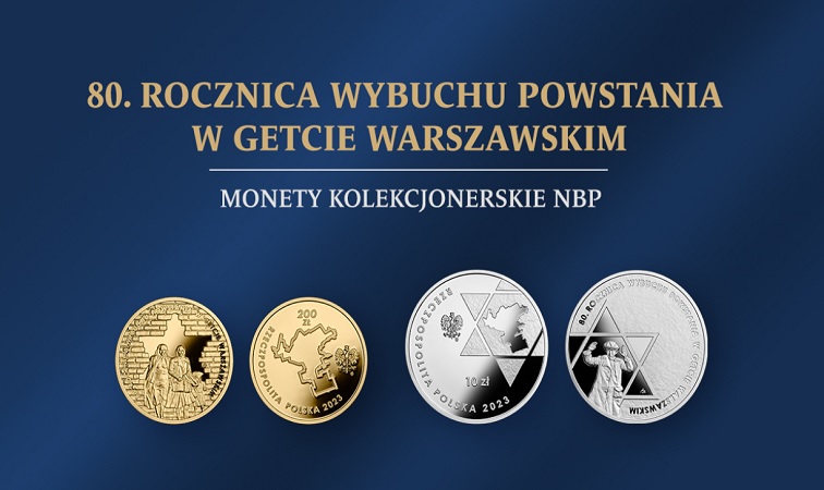 Moneta kolekcjonerska 80. rocznica wybuchu powstania w getcie warszawskim