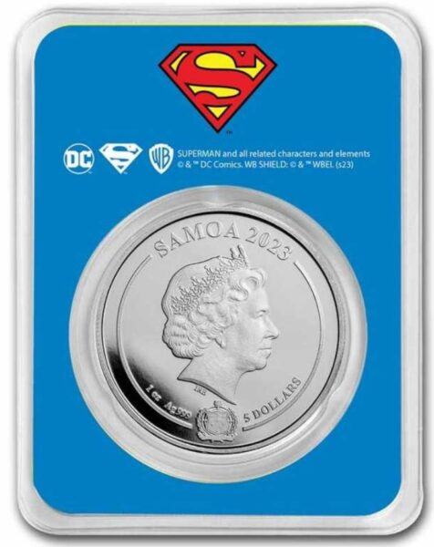 Srebrna moneta 1 oz DC Comics Superman Colorized awers blister