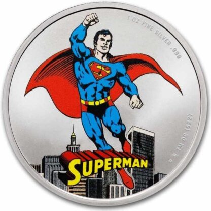 Srebrna moneta 1 oz DC Comics Superman Colorized rewers