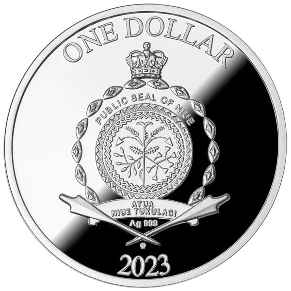Srebrna moneta 1$ Bądź szczęśliwy awers